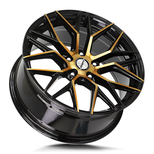 H33850035BMBZ - Shift H33 Spring 18X8 5X100 35mm Black Machined Bronze - Shift Wheels Canada
