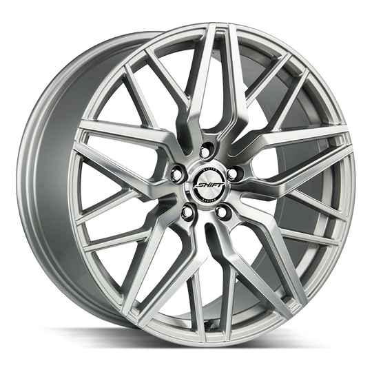 H33251515SM - Shift H33 Spring 22X9 5X115 15mm Silver Machined - Shift Wheels Canada