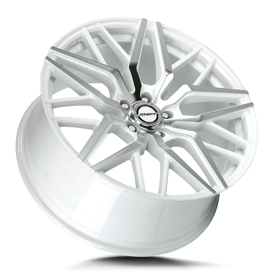 H33051435WM - Shift H33 Spring 20X8.5 5X114.3 35mm White Machined - Shift Wheels Canada