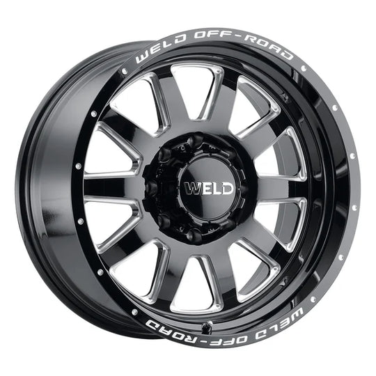W10209017501 - Weld Off-Road Stealth 20X9 8X170 ET 0mm Gloss Black Milled - Weld Off-Road Wheels Canada
