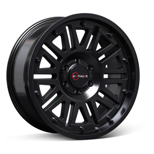 ENTP701G-1790T-12 - Enthuze Storm 17X9 6X135 -12mm Satin Black - Enthuze Wheels Canada