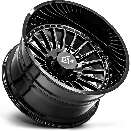 GT42010248170GBM - GT Offroad Strike 20X10 8X170 ET -24mm Gloss Black Milled - GT Offroad Wheels Canada
