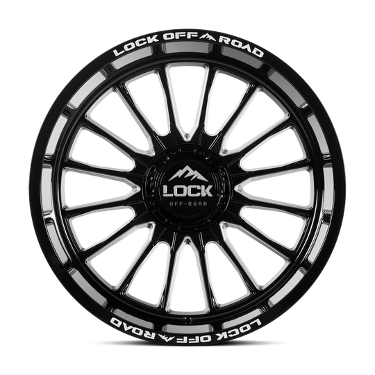 STRIKER-2188GBM - Lock Extreme Striker 20X10 8X180 ET -18mm Gloss Black Milling - Lock Extreme Wheels Canada
