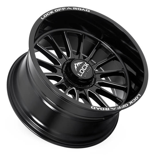 STRIKER-2121GBM - Lock Extreme Striker 20X10 5X127 / 5X139.7 ET -18mm Gloss Black Milling - Lock Extreme Wheels Canada