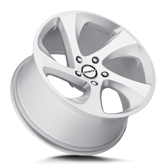 H22751435SM - Shift H22 Strut 17X8 5x114.3 35mm Silver Machined - Shift Wheels Canada