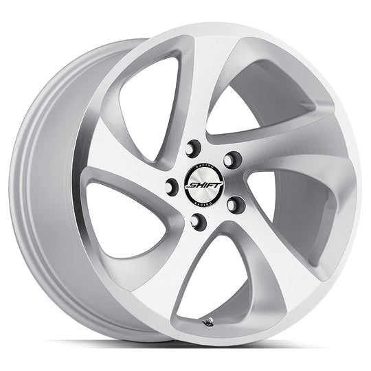 H22850035SM - Shift H22 Strut 18X8.5 5x100 35mm Silver Machined - Shift Wheels Canada
