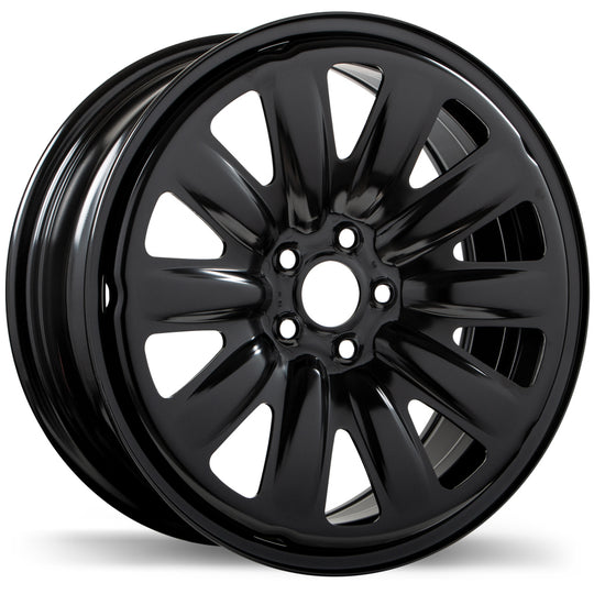 K132001 - Steel Styled 17X7 5X100 55mm Black - Steel Wheels Canada