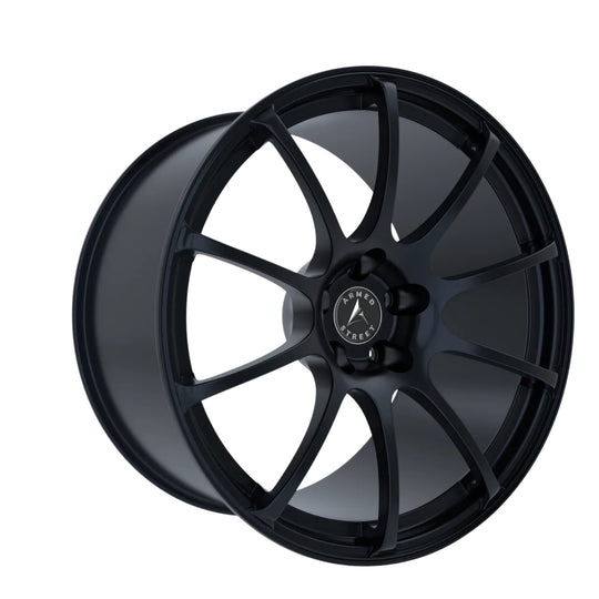 B192-1985-17-111 - Armed Street Switchblade 19X8.5 5X114.3 ET 30mm Matte Black - Armed Street Wheels Canada