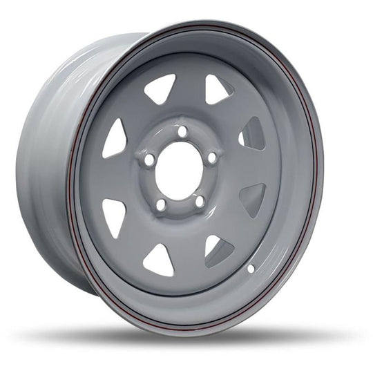 T15545 - DTD Steel Wheel Trailer 15X6 5X114.3 ET 0mm White - DTD Wheels Canada