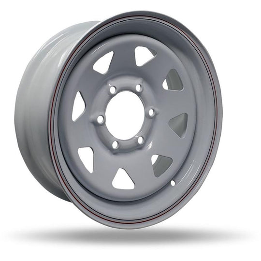T16655 - DTD Steel Wheel Trailer 16X6 6X139.7 ET 0mm White - DTD Wheels Canada