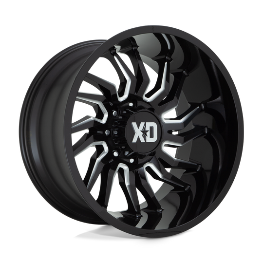 XD85822268344N - XD858 Tension 22X12 6X139.7 -44 mm Gloss Black Milled - XD Wheels Canada