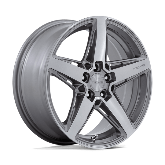 M270188021+30 - Niche M270 Teramo 18X8 5X120  30mm Anthracite Brushed Face Tint Clear - Niche Wheels Canada