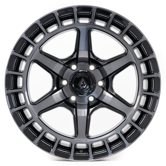 A107179089P00106 - Arena Torque 17X9 6X135 1mm Glossy Black Machined Ddt Face And Lip - Arena Wheels Canada