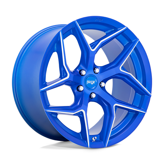 M2682005F8+27 - Niche M268 Torsion 20X10.5 5X112  27mm Anodized Blue Milled - Niche Wheels Canada