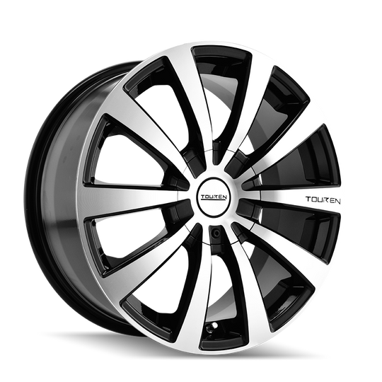 3130-8809M - Touren TR3 18X8 5X112 / 5X120 ET 40mm Gloss Black Machined - Touren Wheels Canada
