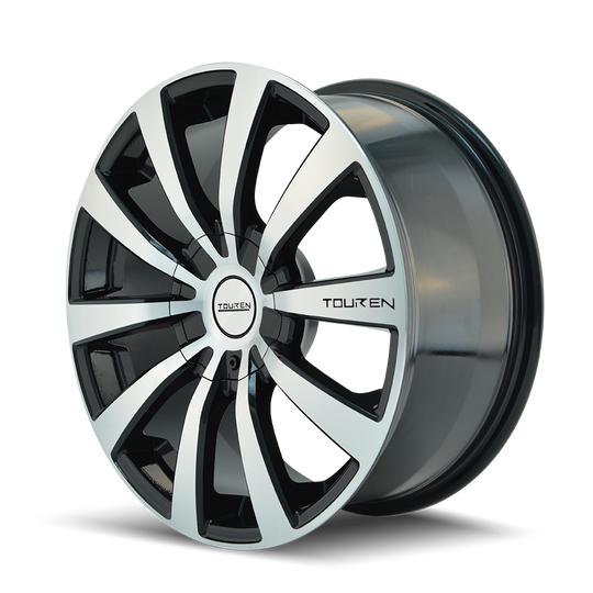 3130-5703M - Touren TR3 15X7 5X100 / 5X114.3 ET 40mm Gloss Black Machined - Touren Wheels Canada