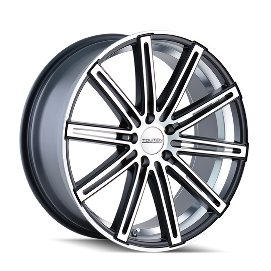 3240-22845M35 - Touren TR40 22X8.5 5X112 /  ET 35mm Matte Black with Machined Face and Machined Undercut - Touren Wheels Canada