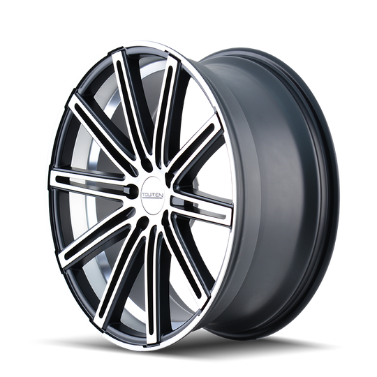 3240-22845M35 - Touren TR40 22X8.5 5X112 /  ET 35mm Matte Black with Machined Face and Machined Undercut - Touren Wheels Canada