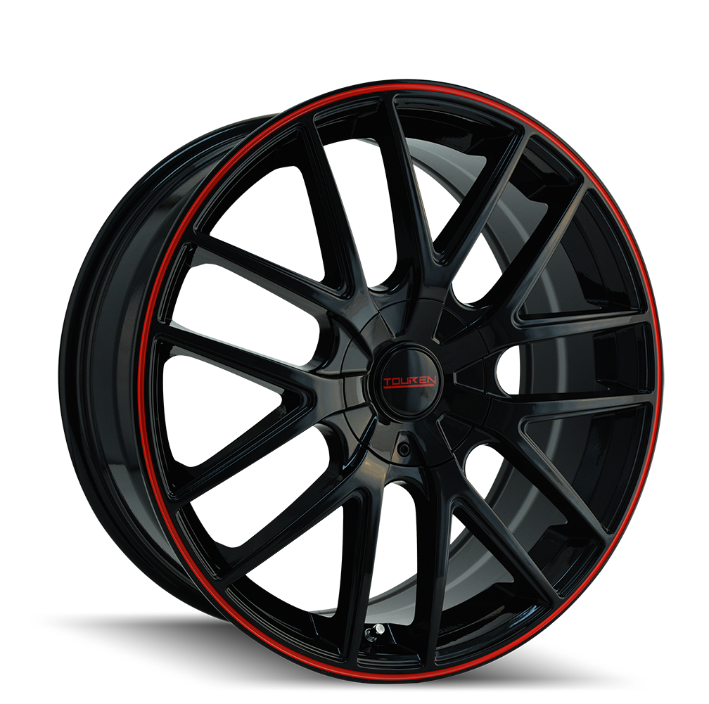 3260-7714BR - Touren TR60 17X7.5 5X114.3/5X108 42mm Black With Red Ring - Touren Wheels Canada