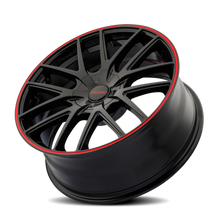 Charger l'image dans la galerie, 3260-7709BR - Touren TR60 17X7.5 5X112 / 5X120 ET 42mm Gloss Black with Red Ring - Touren Wheels Canada