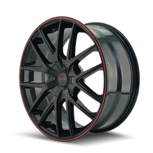 Charger l&#39;image dans la galerie, 3260-2811BR - Touren TR60 20X8.5 5X115/5X110 40mm Black With Red Ring - Touren Wheels Canada