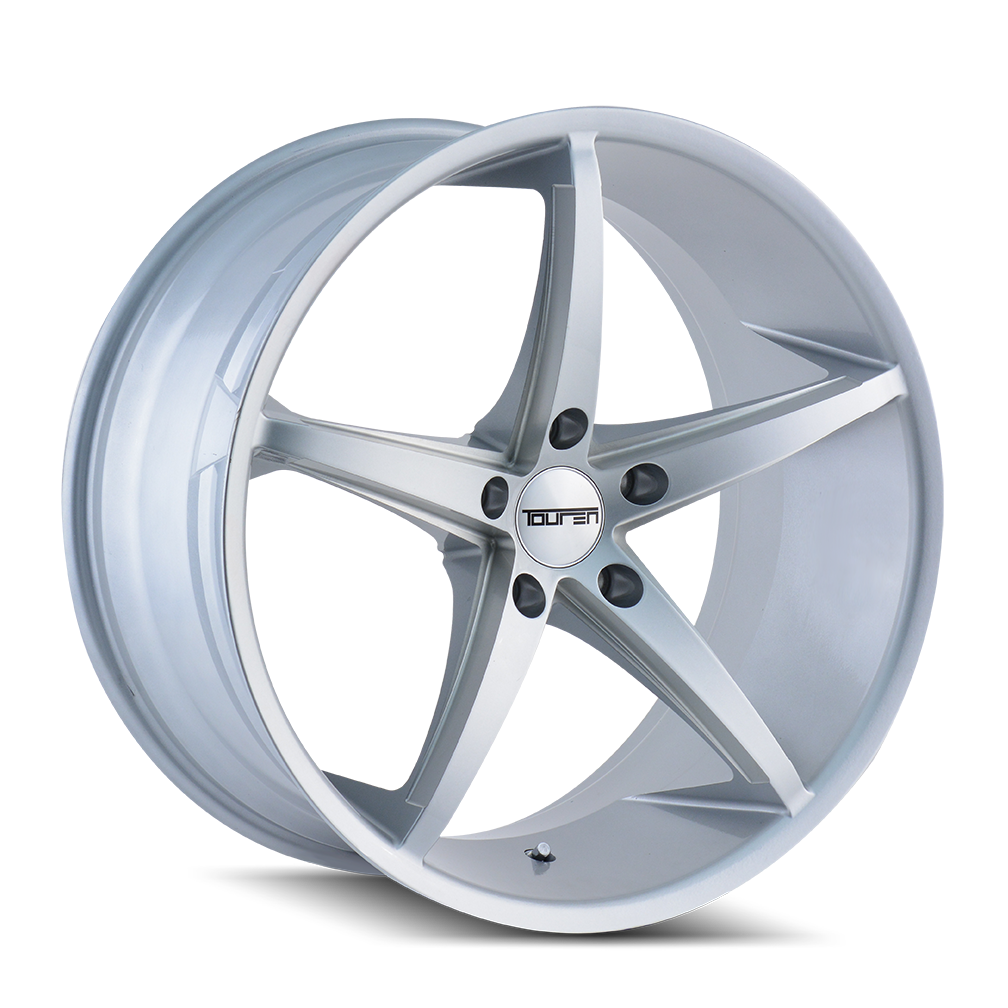 3270-8845S35 - Touren TR70 18X8 5X112 35mm Silver With Milled Spokes - Touren Wheels Canada