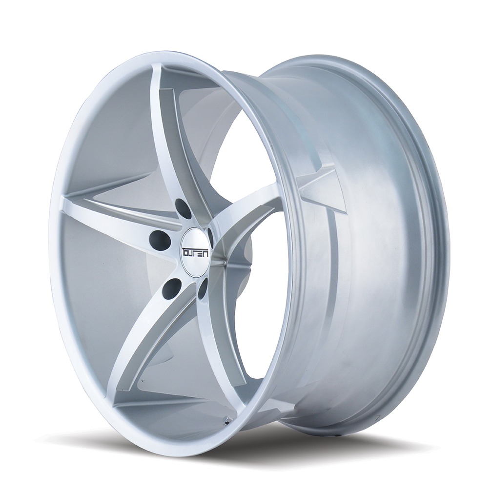 3270-8845S35 - Touren TR70 18X8 5X112 35mm Silver With Milled Spokes - Touren Wheels Canada