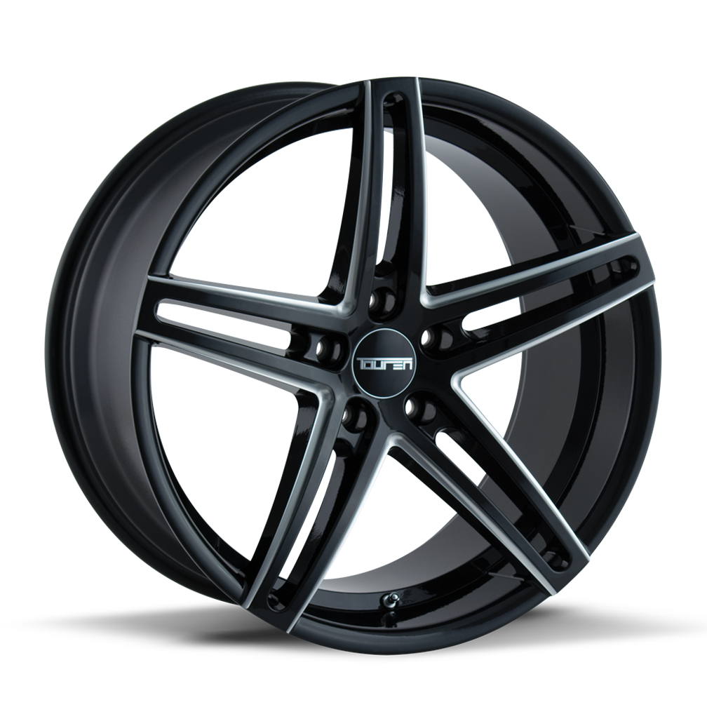 3273-8845B35 - Touren TR73 18X8 5X112 35mm Black And Milled - Touren Wheels Canada