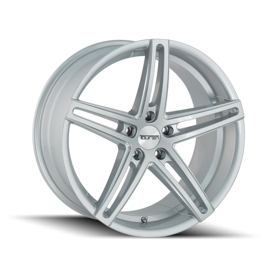 3273-2865S35 - Touren TR73 20X8.5 5X114.3 35mm Gloss Silver With Milled Spokes - Touren Wheels Canada