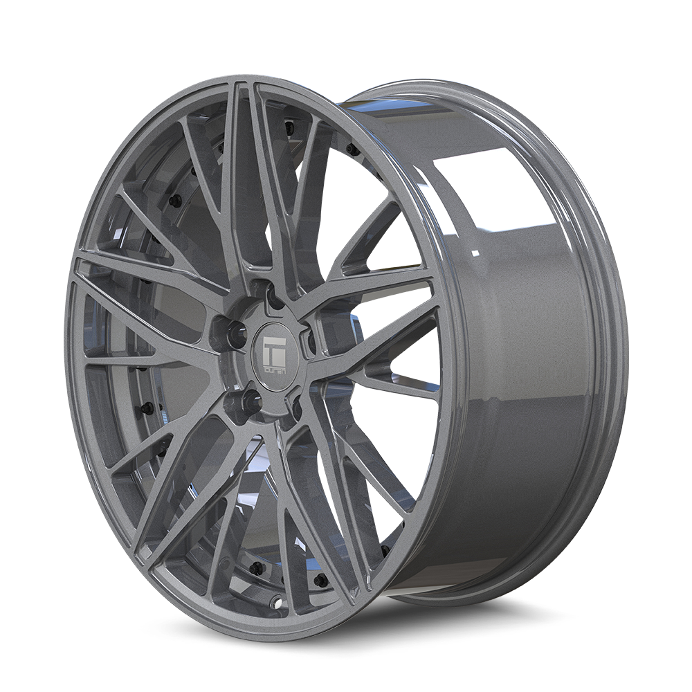 3293-8845GT35 - Touren TR93 18X8 5X112 35mm Gloss Graphite With Black Rivet - Touren Wheels Canada