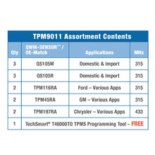Charger l'image dans la galerie, TPM9011 Standard Ignition Tire Pressure Monitoring System (TPMS) Sensor Service Kit Standard Ignition Canada