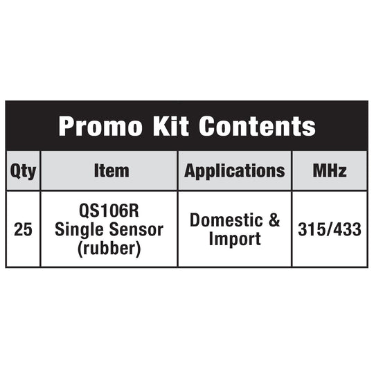 TPM9025 Standard Ignition Tire Pressure Monitoring System (TPMS) Sensor Service Kit Standard Ignition Canada