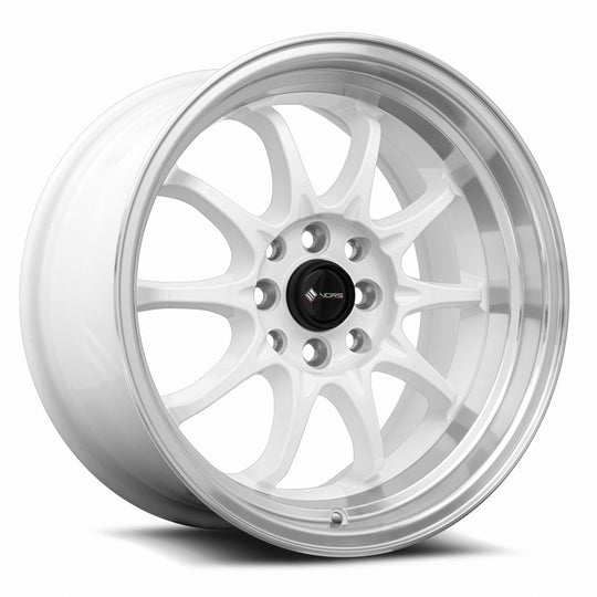 TR0316808H20W-498 - Vors TR3 16X8 4X98 20MM White Machine Lip - Vors Wheels Canada