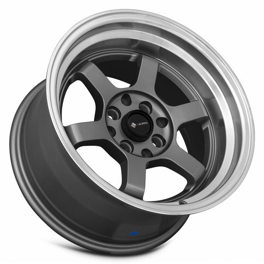 TR0715808H0GM - Vors TR7 15X8 4X100 / 4X114.3 0mm Gun Metal Graphite Machine Lip - Vors Wheels Canada