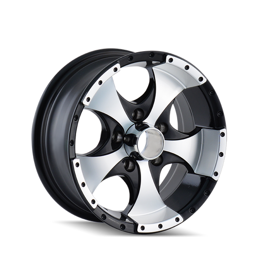 136-5665BX - ION Alloy 136 15X6 5X114.3 /  ET 0mm Gloss Black Machined - ION Alloy Wheels Canada