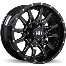 Charger l'image dans la galerie, F247A-2000-98BH-15C250 - Fast HD TRAXX 20X10 8X180 -15mm Gloss Black with Milled Trim - Fast HD Wheels Canada