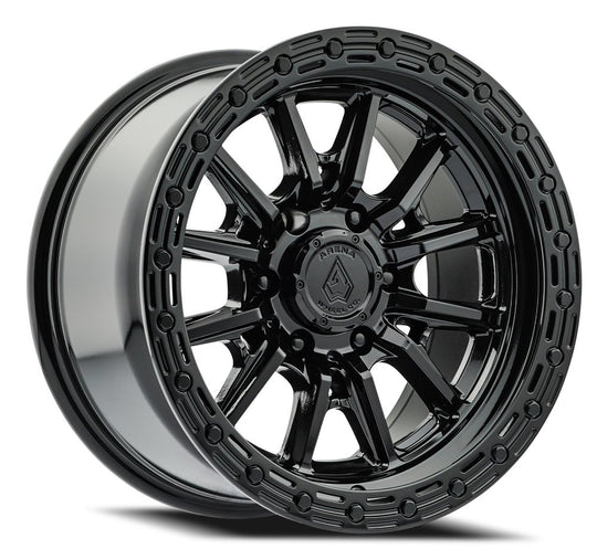 A106179075N01202 - Arena Trek 17X9 5X127 -12mm Gloss Black - Arena Wheels Canada