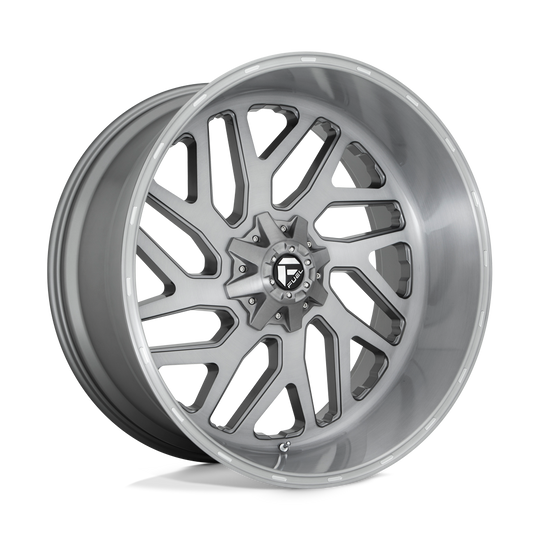 D71526208247 - Fuel Off-Road D715 Triton Platinum 26X12 8X165.1 -44 mm Brushed Gun Metal Tinted Clear - Fuel Off-Road Wheels Canada