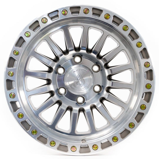 A108179089P00108 - Arena Trophy 17X9 6X135 1mm Gloss Silver Machined With Zinc Bolts - Arena Wheels Canada