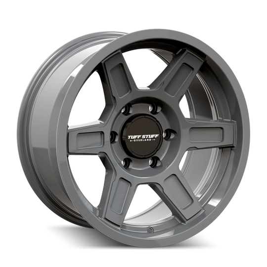 TS01-7832AG - Tuffstuff Ascent 17X8.5 6X120 /  ET 0mm Gloss Grey - Tuffstuff Wheels Canada