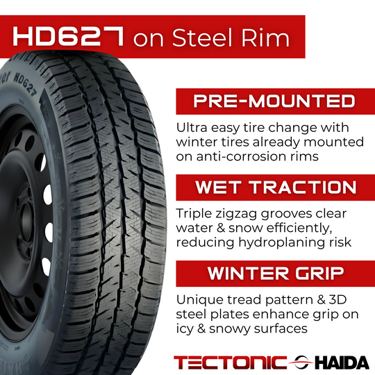 THTWSTPCR21250 4-Pack 215/65R16 Tectonic HD627 Winter Tire on 16X6.5 5X114.3 Wheel Rim