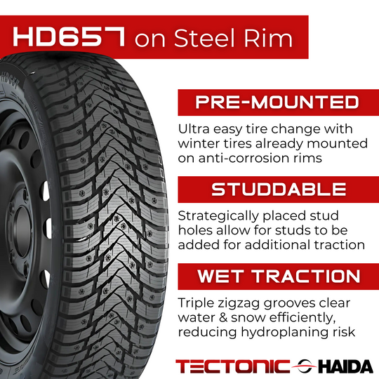 TTWSTPCR43460 4-Pack 215/55R18 Tectonic HD657 Winter Tire on 18X7 5X114.3 Wheel Rim