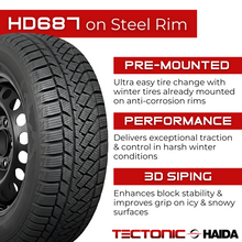 Load image into Gallery viewer, TTWSTPCR40760 4-Pack 225/55R18 Tectonic HD687 Winter Tire on 18X7 5X114.3 Wheel Rim