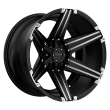 Charger l'image dans la galerie, 2212T12-55D47F78 - Tuff T12 22X12 5X127 / 5X114.3 -45mm Satin Black W/ Milled Spokes And Brushed Inserts - Tuff Wheels Canada