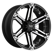 Charger l'image dans la galerie, 1580T01-35127F78C - Tuff T01 15X8 5X127 -13 mm Flat Black W/ Machined Face And Chrome Inserts - Tuff Wheels Canada