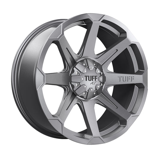 2090T05205D70G78 - Tuff T05 20X9 5X127 / 5X139.7 20mm Flat Gunmetal - Tuff Wheels Canada