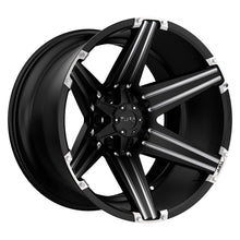 Load image into Gallery viewer, 2212T12-55D50M87 - Tuff T12 22X12 5X135 5X139.7 -45 mm Satin Black W/ Milled Spokes - Tuff Wheels Canada