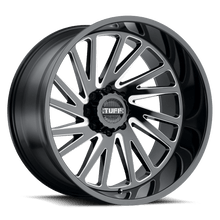 Load image into Gallery viewer, 2212T2A-58180B25L - Tuff T2A 22X12 8X180 -45 mm Gloss Black W/ Milled Spokes - Tuff Wheels Canada