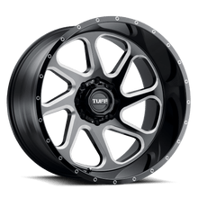 Load image into Gallery viewer, 2212T2B-58165B25L - Tuff T2B 22X12 8X165.1 -45 mm Gloss Black W/ Milled Spokes - Tuff Wheels Canada