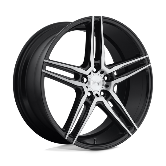M169188080+40 - Niche M169 Turin 18X8 5X100  40mm Matte Black Machined - Niche Wheels Canada
